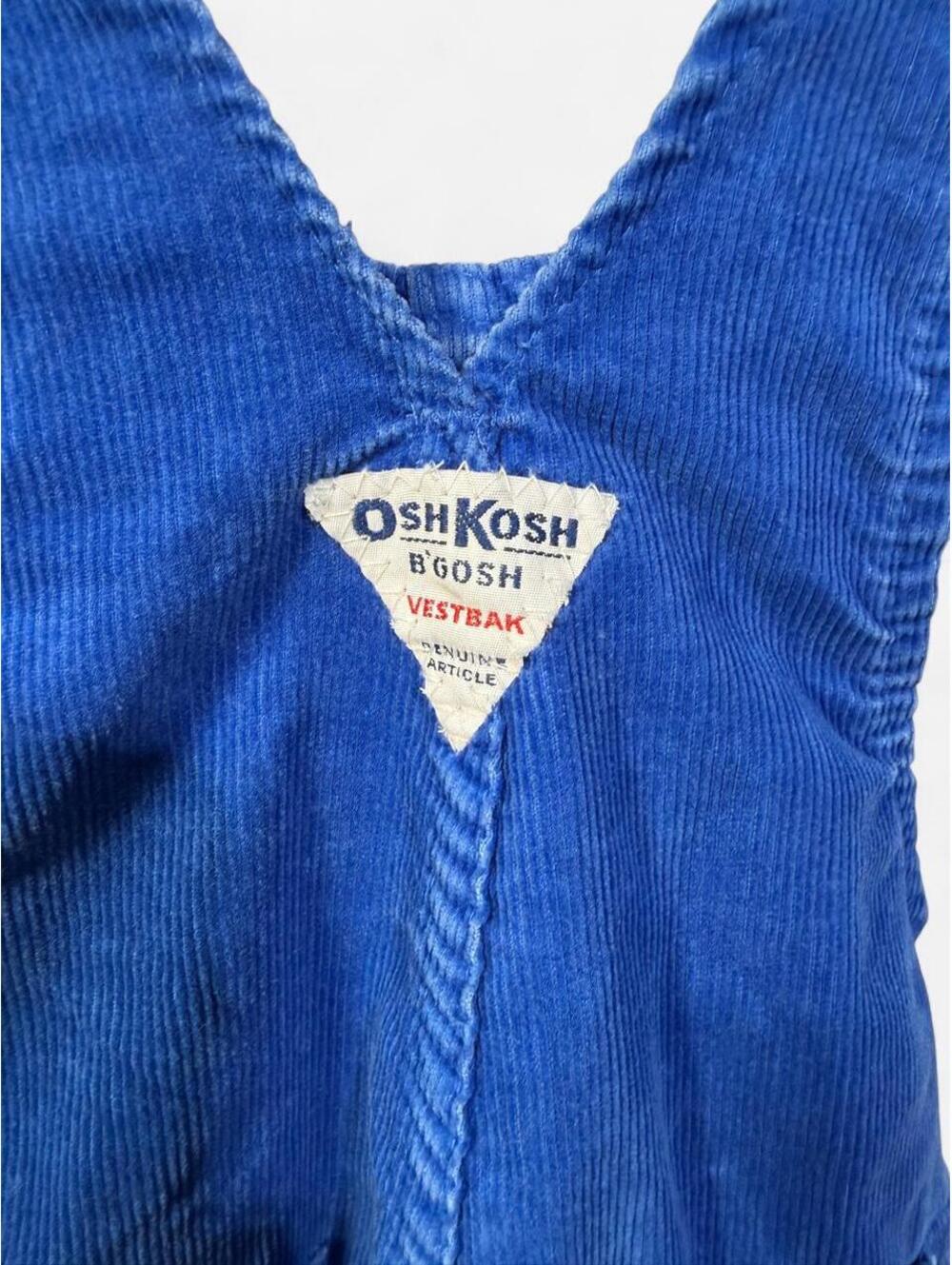 1999 Vintage OshKosh B'gosh Blue Corduroy Overalls 4T - Picture 5 of 8